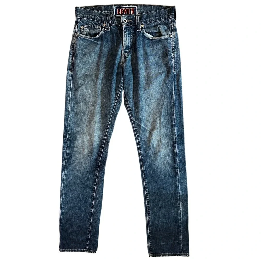 Levis 511 Dark Wash‎ Distressed Skinny Jeans Men's 30x32